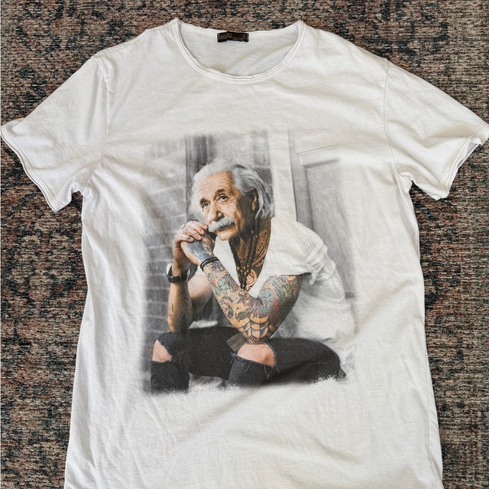 White Graphic Tee with Unique Print